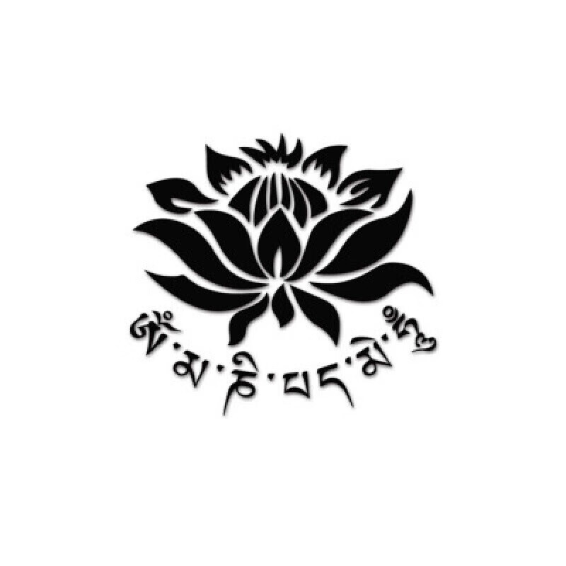 适用于莲花个性车贴藏文六字真言汽车贴纸进藏车贴后车窗玻璃贴车