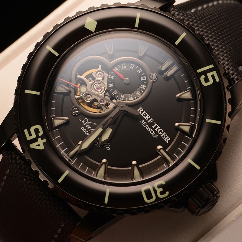 表男士手表强夜光潜水手表休闲防水镂空时尚个性腕表水鬼男表 洛基