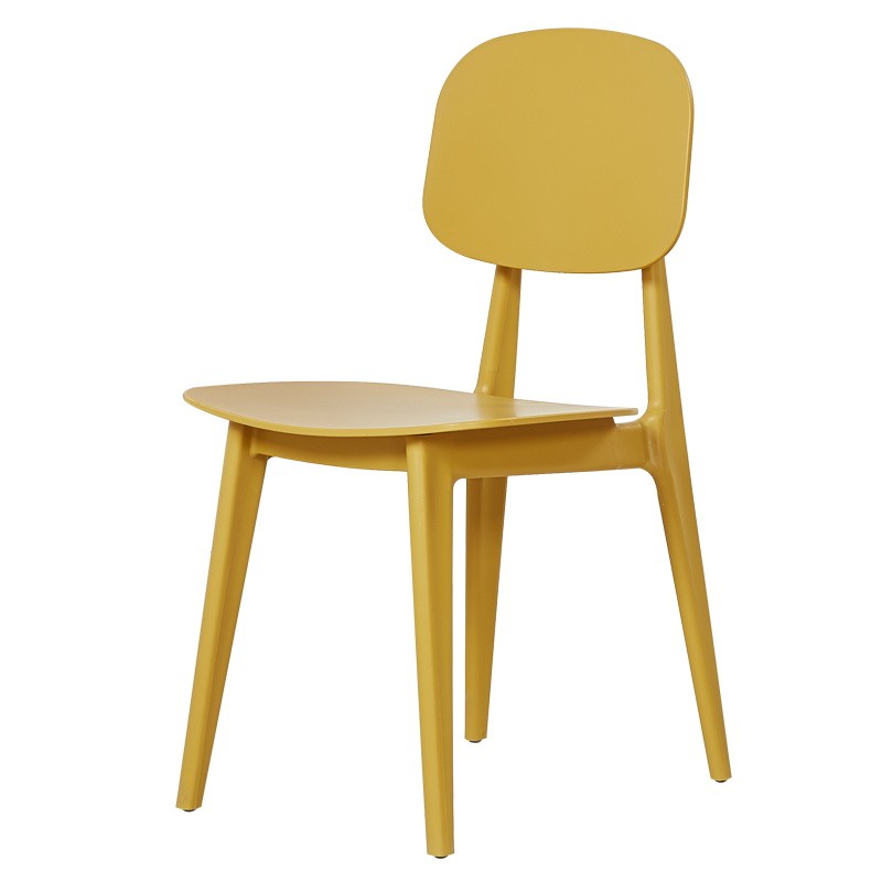切锐地  北欧风格简约现代加厚塑料椅健康环保防滑家用餐椅时尚个性马卡龙椅舒适靠背办公接待洽谈椅 姜黄色  单张价格 2张起售