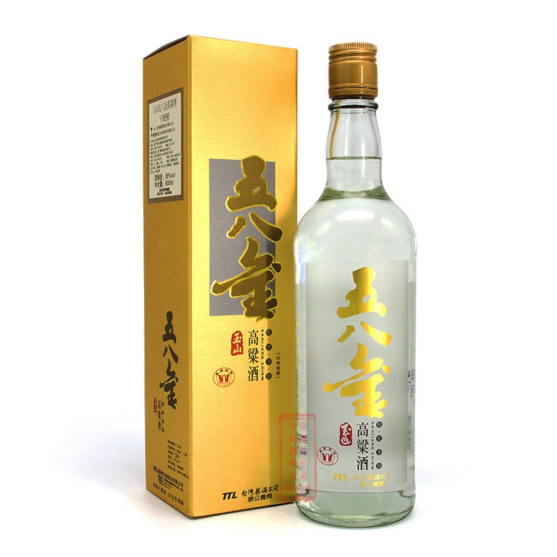 玉山台湾高粱酒 58度五八金 台湾进口纯粮食高度白酒礼盒装600ml/瓶