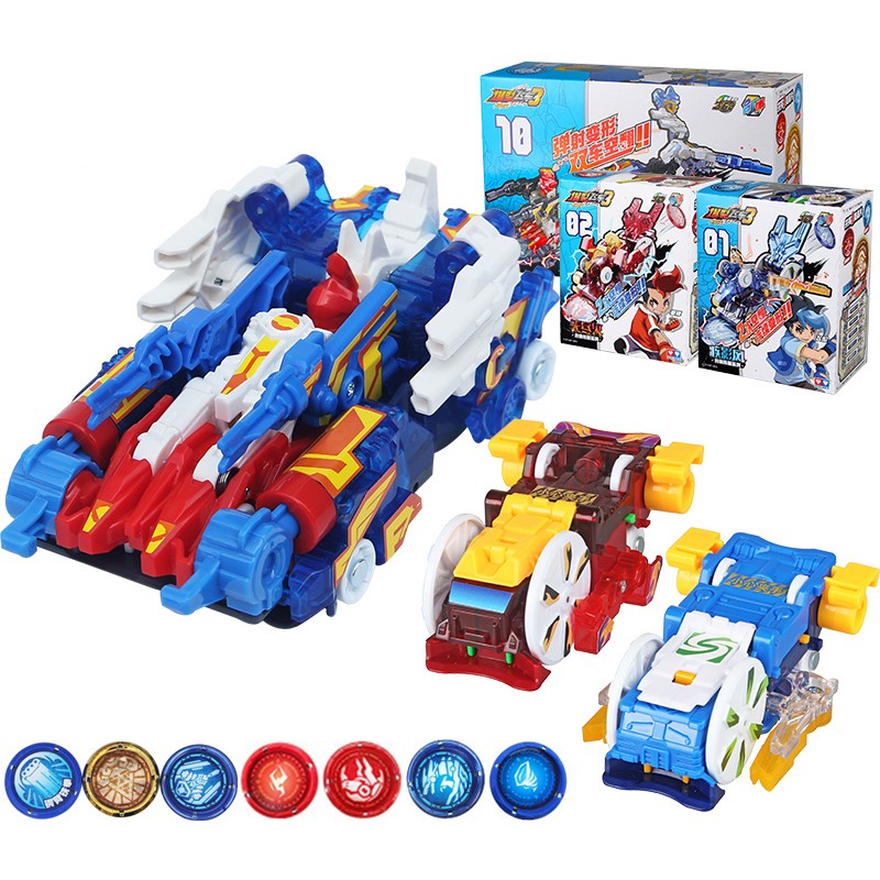 爆裂飞车3晶片包充能觉醒晶片儿童变形玩具 合体空翻【御星神】