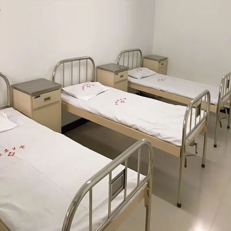 美容院宾馆诊所床单被罩床上用品 白蓝色单人床病床床单 白缎条涤纶