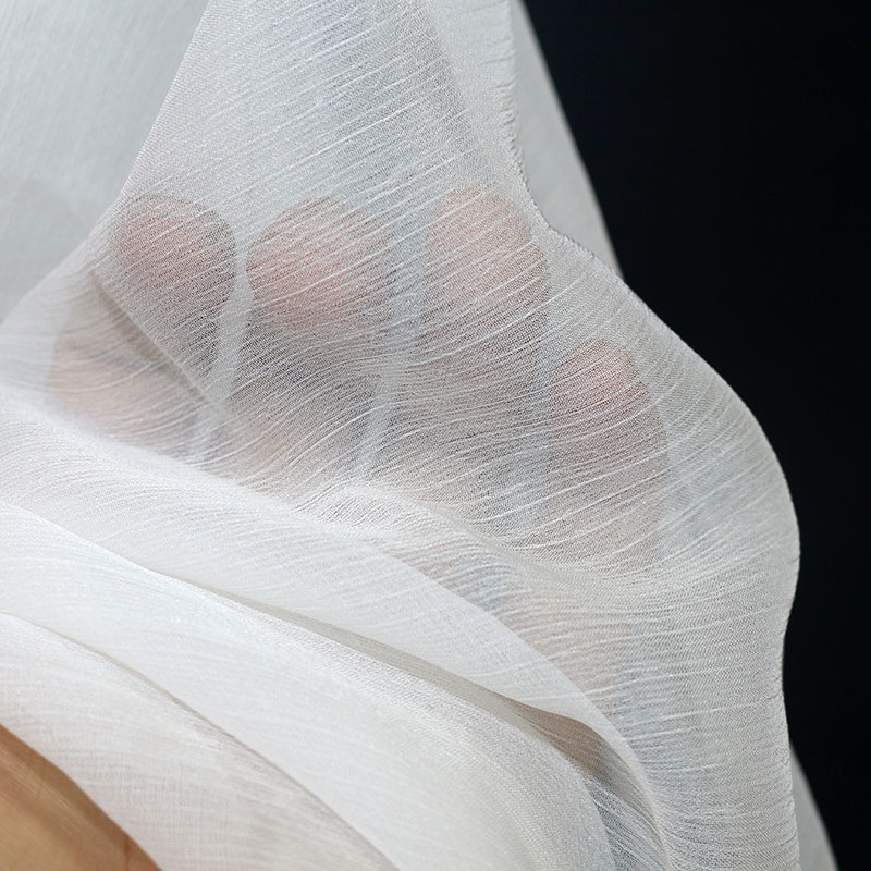 本白色雪纺皱布料微透飘逸雪纺剪花布75d透明纱布手工设计师面料 雪纺