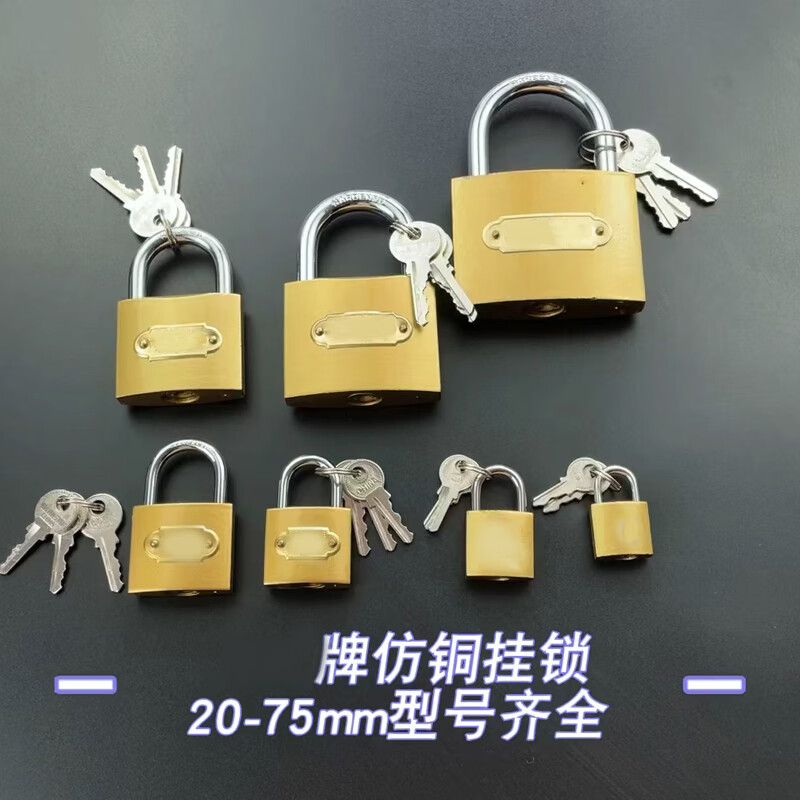 匠人春 铜挂锁自动门锁防水防锈办公室宿舍铜锁 仓库大铁门抽屉锁柜