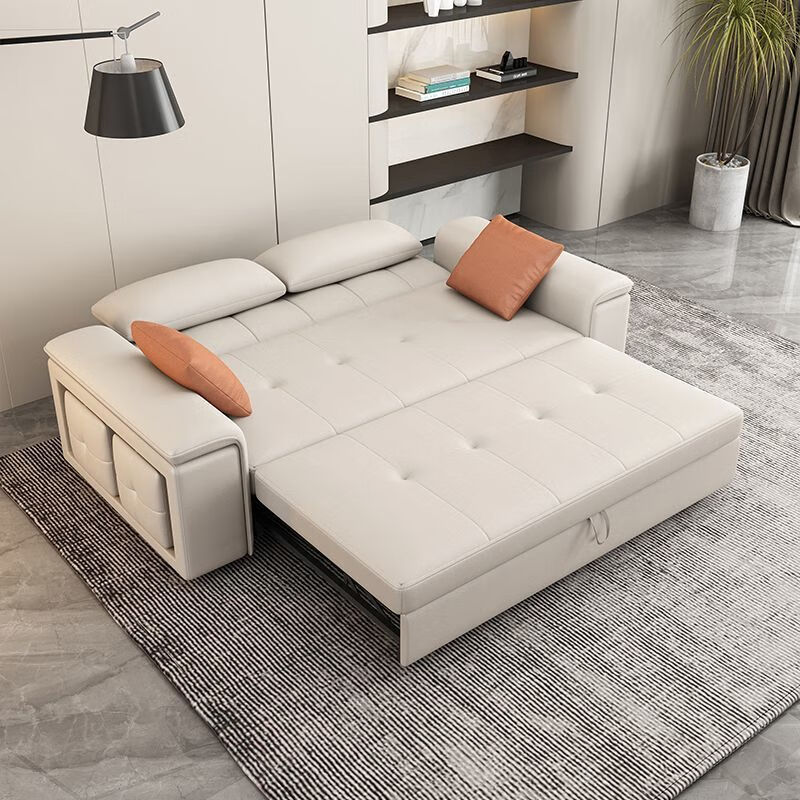 御巢盛2026新款沙发床可折叠两用客厅小户型直排贵妃推拉变床多功能组合 纳米科技布【海绵款】 双人+贵妃+单人+脚踏3.25米