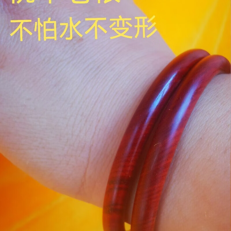 桃木手镯雷击木本命年女款6mm细手镯时尚气质不怕水不上柒不变形 直径