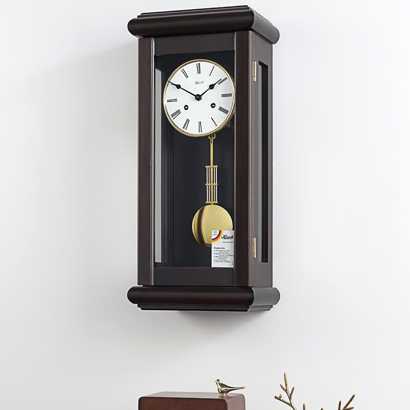 汉时(hense) 欧式复古德国赫姆勒奏乐报时挂钟客厅古典实木机械摆钟hp
