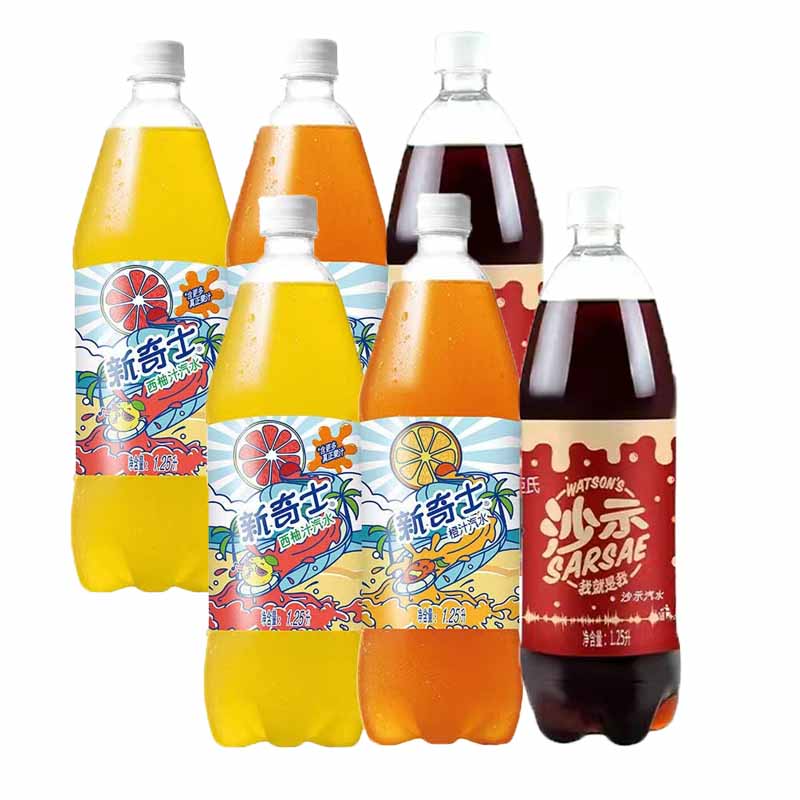 25l*6瓶装箱多种口味沙示饮品 新奇士西柚汽水1.25l*6瓶装