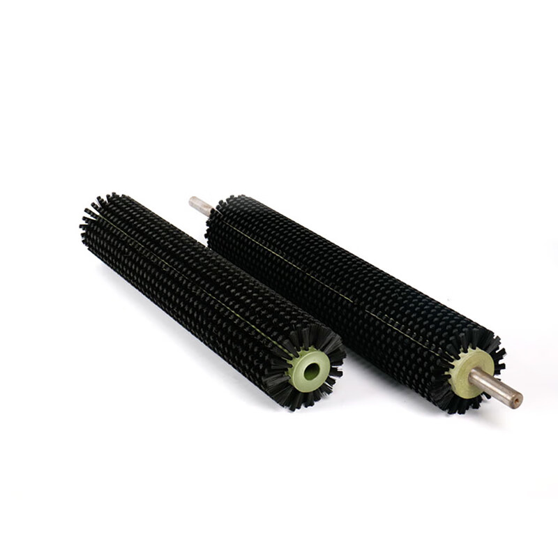 定制毛刷滚筒定做工业毛刷辊空心带轴尼龙丝除尘清扫筛网 辊长*内孔*