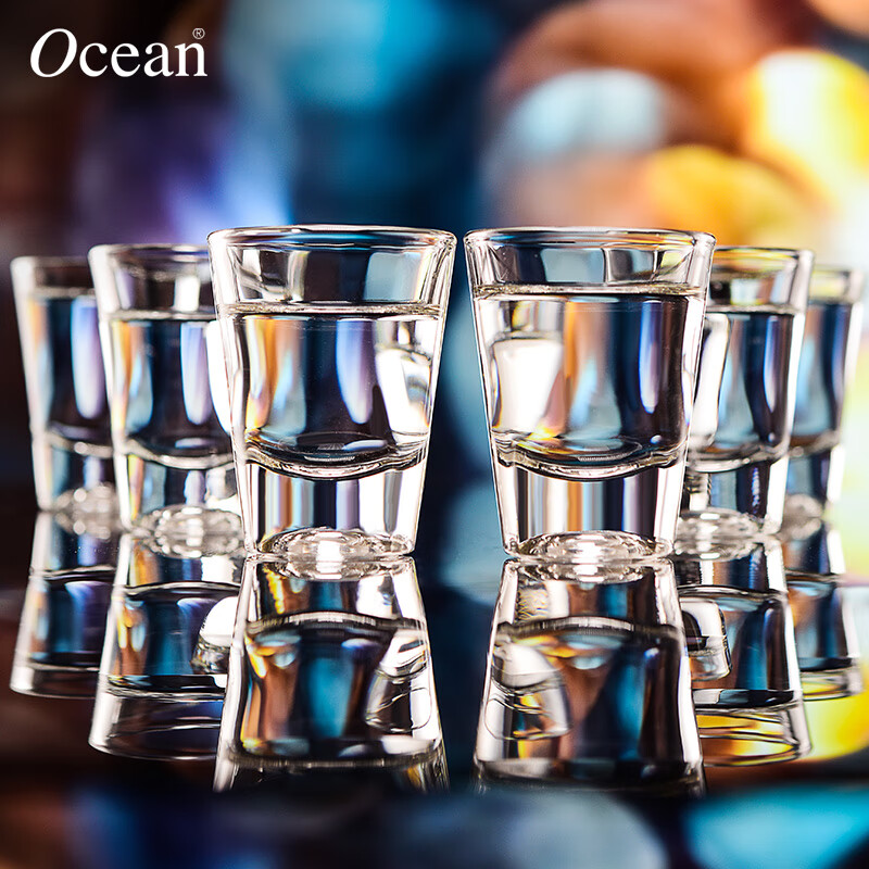 Ocean泰国进口玻璃白酒杯烈酒杯子弹杯一口杯酒盅60ml6只装