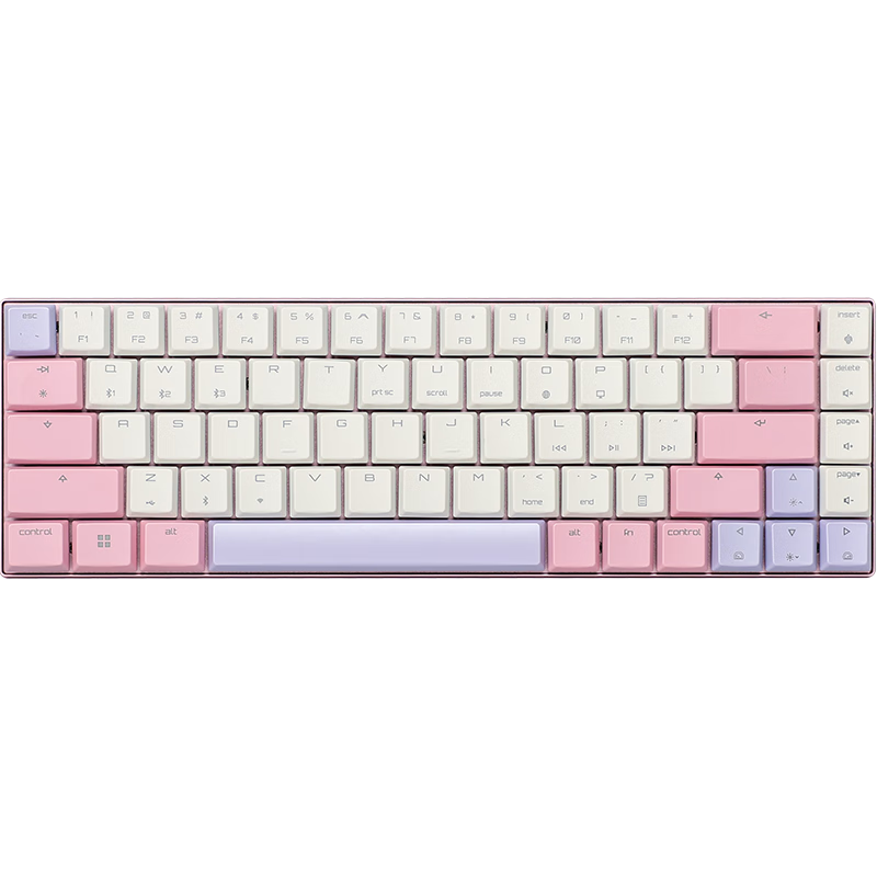 樱桃（CHERRY）MX-LP 6.1 游戏键盘 G80-3861LVAEU-9 三模机械键盘 蓝牙键盘 无线键盘 RGB彩光 粉色矮银轴