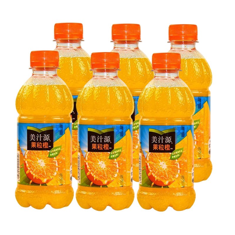 可口可乐（Coca-Cola）美汁源果粒橙橙汁饮料小瓶装迷你版整箱 新 300mL 6瓶 美汁源果粒橙