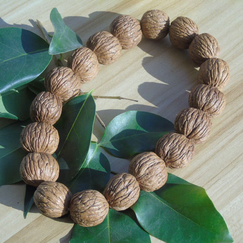 精品野生金丝猴头小核桃文玩猴头手串18颗 手持狮子头精品秋子男 图片