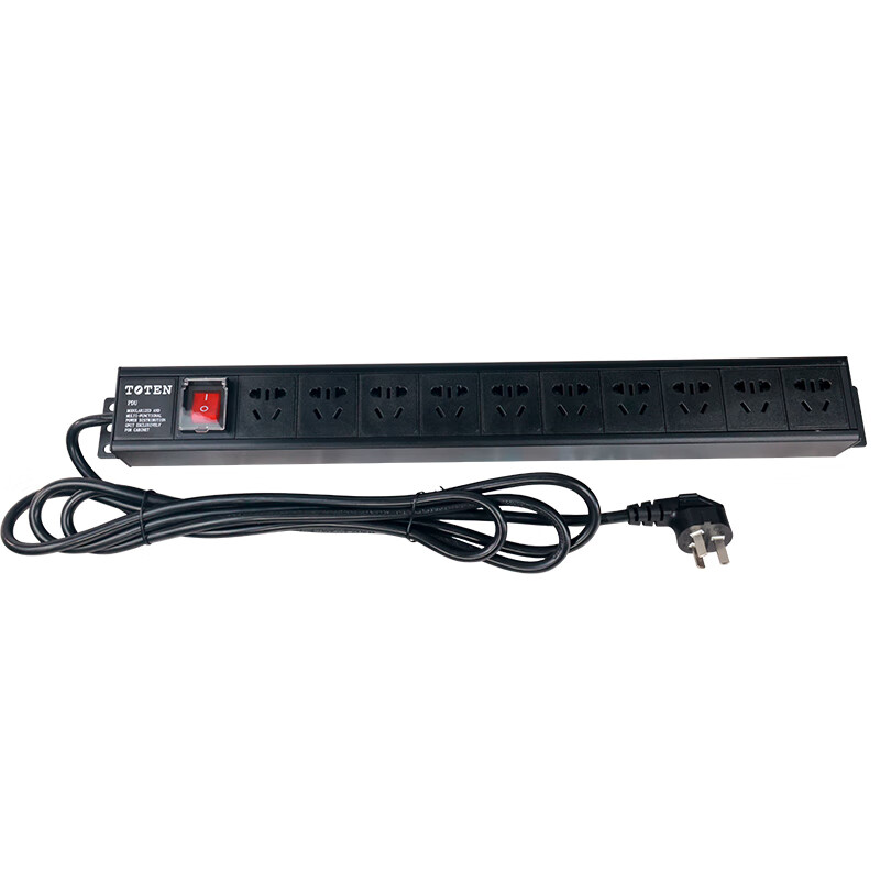 图腾(toten)pdu机柜插座 10位10a 16a国标工业多用插排连接器电源插线