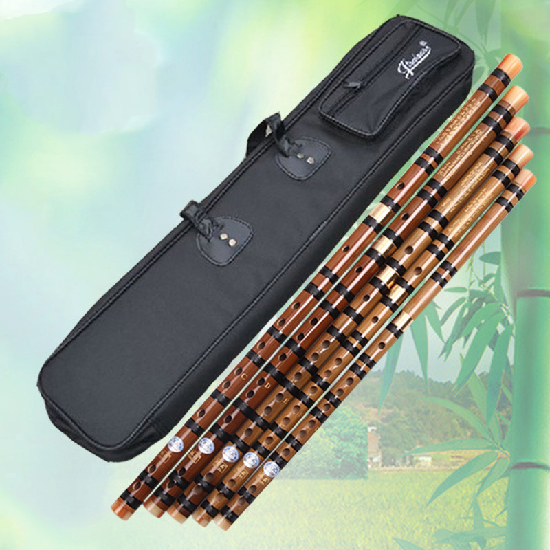 贤怀达套装笛子 初学儿童套笛乐器 横笛 苦竹笛 臻品笛子 cdefg5支装