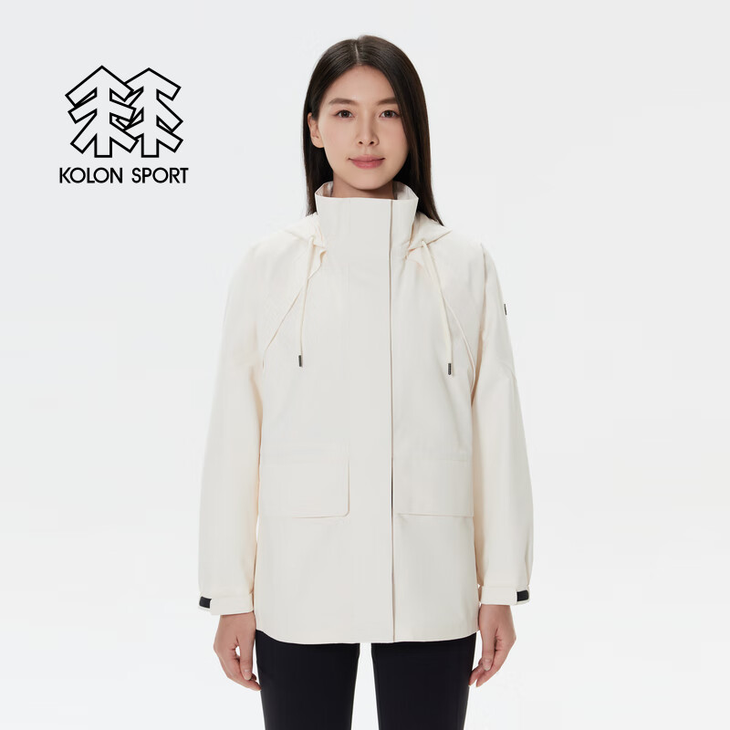 KOLON SPORT/可隆防水夹克 女子户外运动登山防风透湿戈尔保暖夹克外套 LKGJ4AT594-CR 米白 S 160/84A