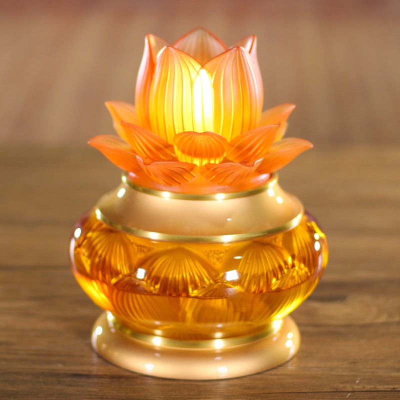 灯佛灯供佛灯莲花灯长明灯佛前供灯佛堂灯家用佛具佛教用品 油灯盏