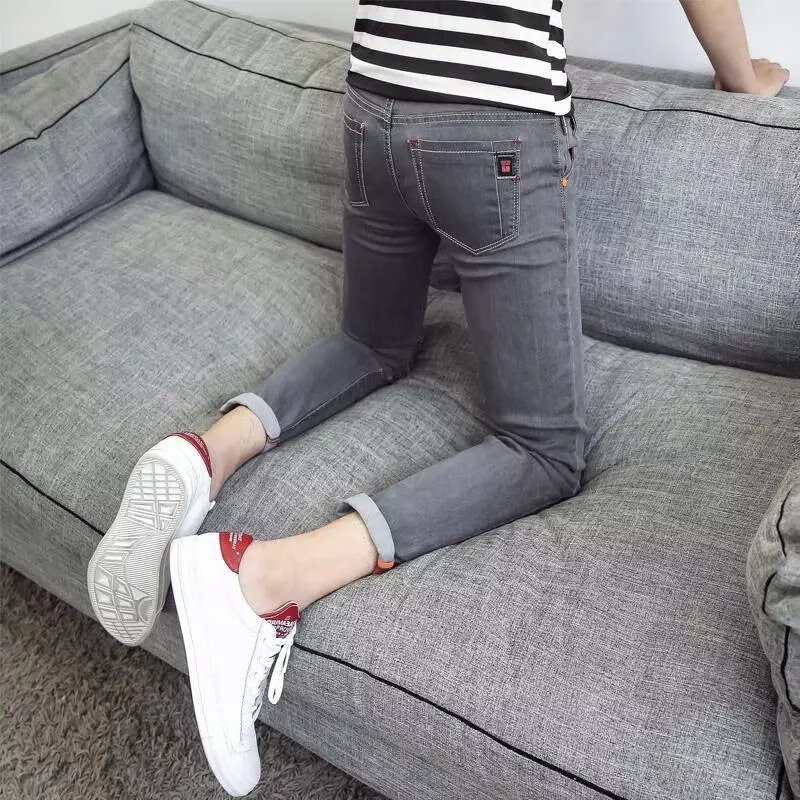 中凡智码裤子加小码牛仔裤子cm矮个子百搭九分紧身搭配男装休闲裤 033