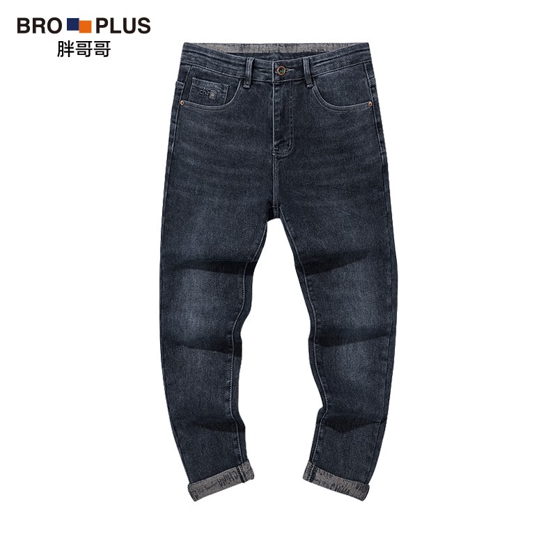 胖哥哥大码牛仔裤男加肥加大宽松潮流休闲长裤子男简约肥佬直筒裤春季 8828黑色 34【170-180斤】怎么看?