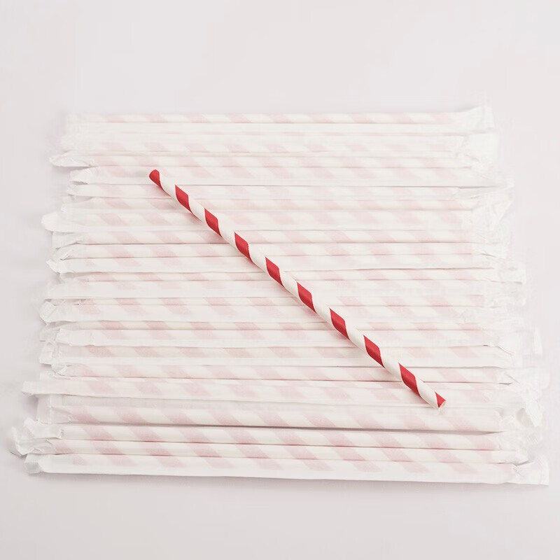 匠行 纸吸管独立包装环保吸管搅拌饮料奶茶果汁吸管100支 Φ6×197mm