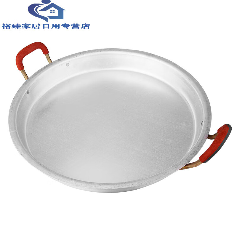 山头林村铝鏊子 加厚老式铝锅平底锅家用铝制煎锅不粘烙饼锅燃气铝饼