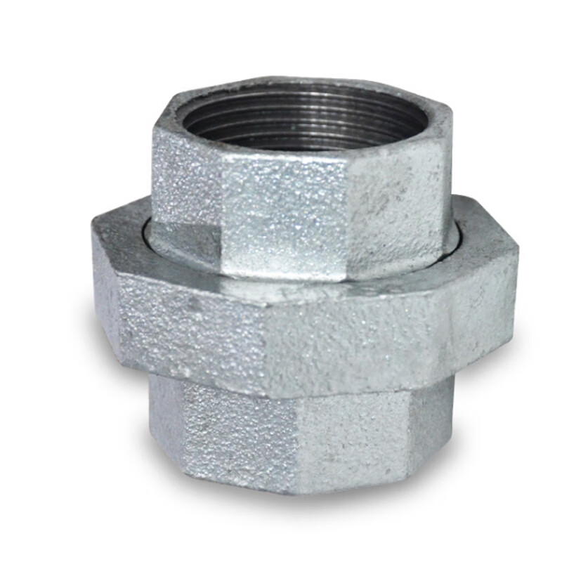 雨林军 玛钢双内丝镀锌螺纹油任活结 活接头 6分活节  单位:个 1寸