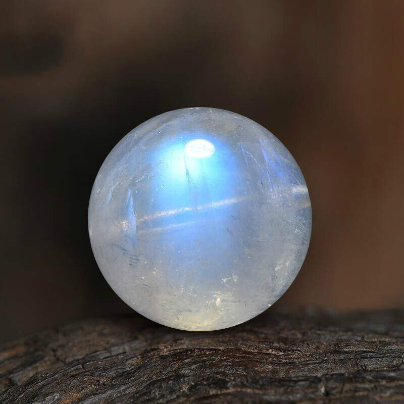 仙来阁天然冰种月光石散珠 斯里兰卡白蓝月光石 高光单珠 7a手串配珠