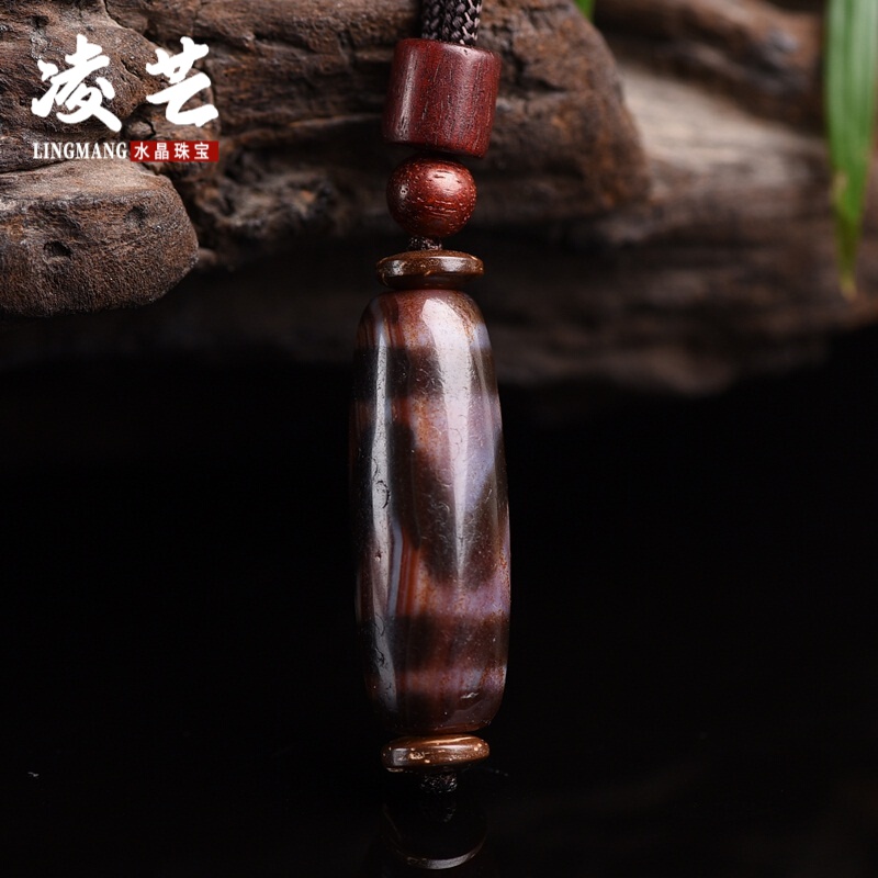 天珠朱砂虎牙送礼礼品项链挂件送父母油润细腻配珠生日礼物天珠老虎牙