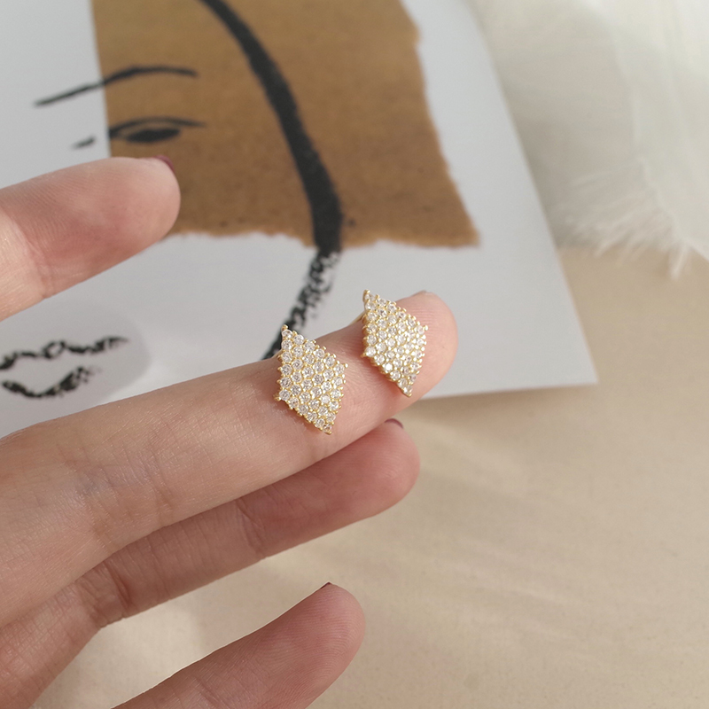 siccsaee  925银闪菱形耳钉韩国气质日常 百搭 【通体925银】一对