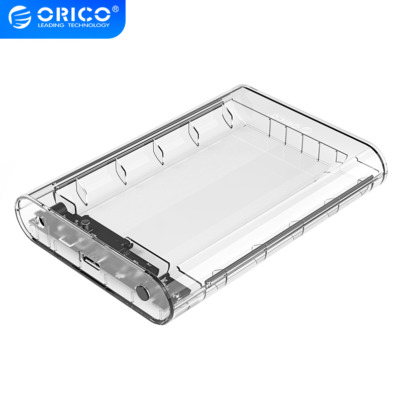 奥睿科（ORICO） 移动硬盘盒3.5/2.5通用盒子笔记本台式外置壳固态机械SATA串口外接盒 USB3.0版本-透明色