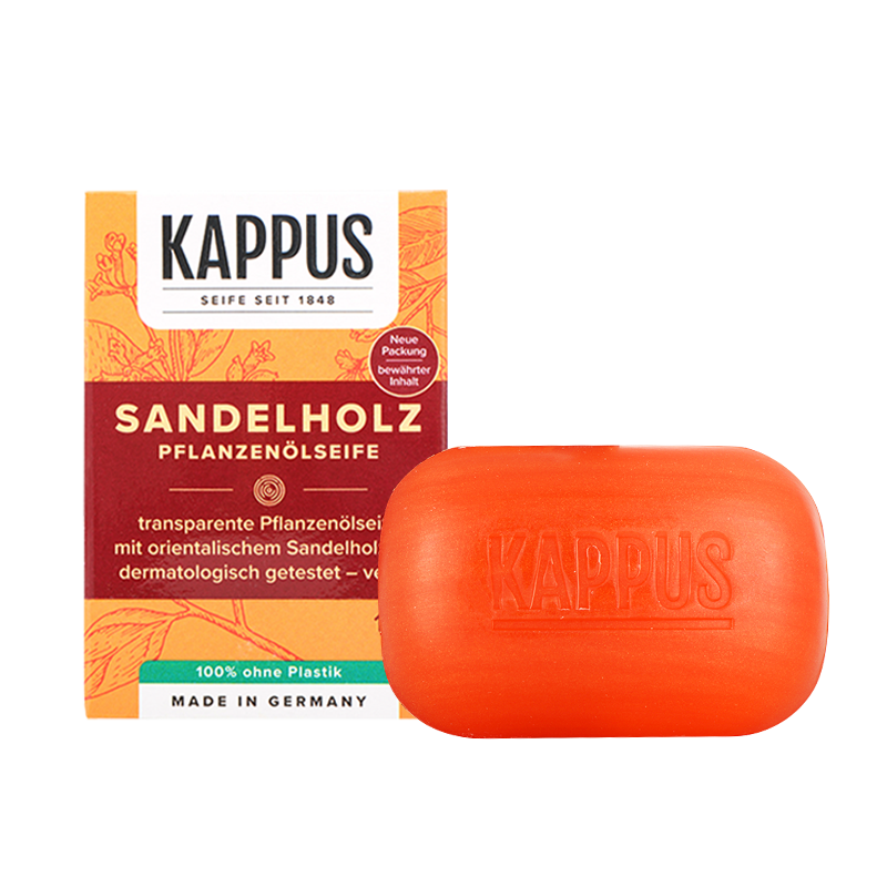 吉百事（Kappus）德国进口檀香皂香皂洁面洗脸皂沐浴皂手工精油皂洗澡肥皂男女士 檀香皂【5块】