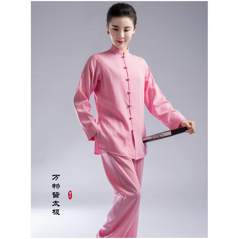武极堂夏季太极服 男女短袖中国风类薄棉麻陈英武术练功晨练太极拳