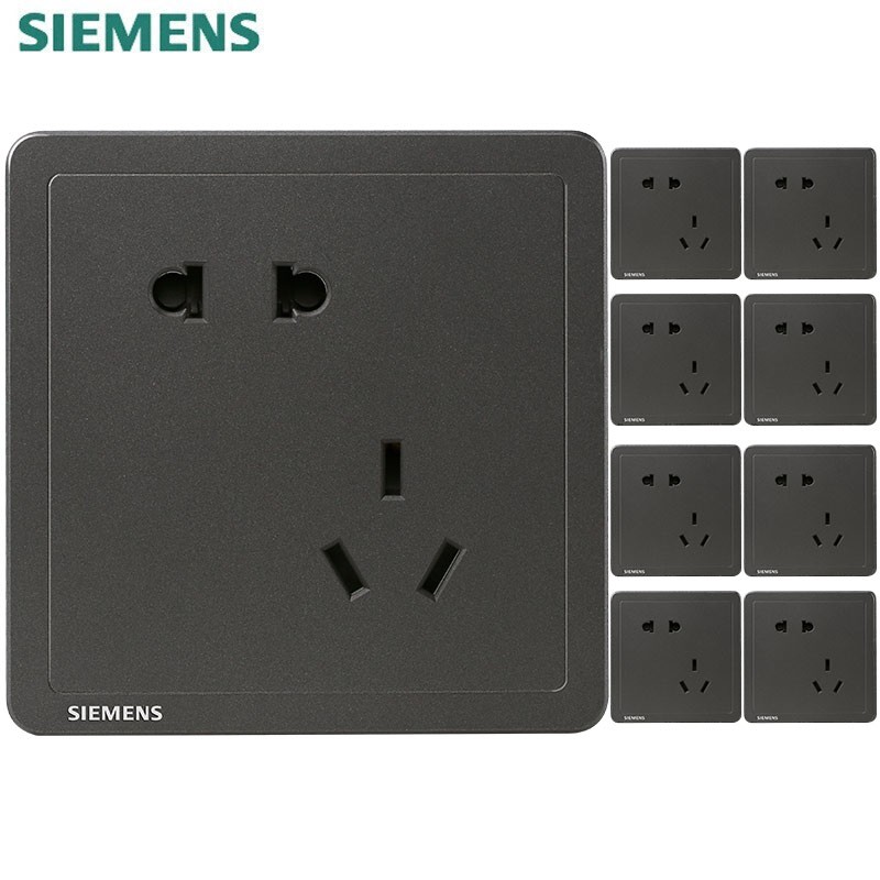 西门子（SIEMENS） 墙壁开关插座面板 致典系列金属黑灰色开关插座 斜五孔10只装使用感如何?