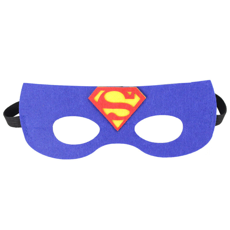 英雄面具蜘蛛侠蝙蝠侠超人美国队长钢铁侠奥特曼眼罩 蓝色超人眼罩