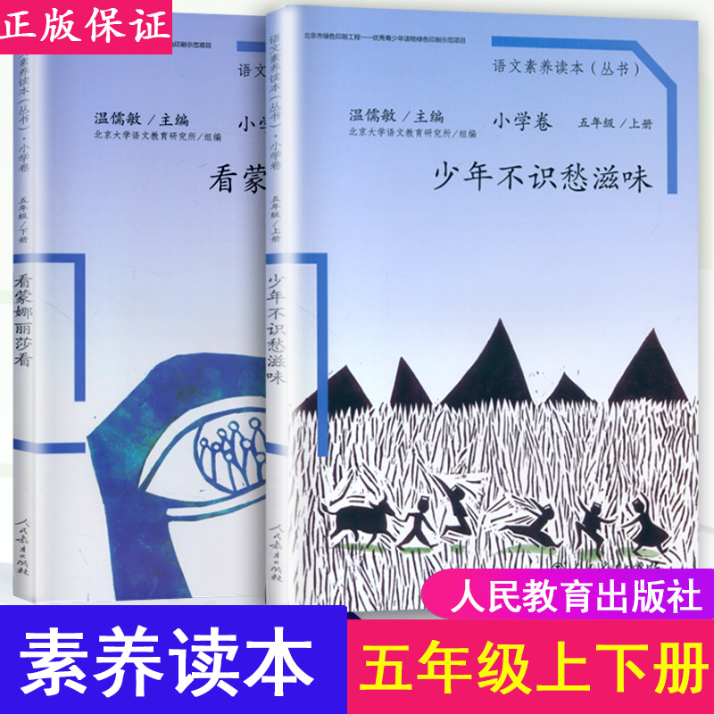 语文素养读本 五年级上册下册少年不识愁滋味+看蒙娜丽莎看 人教版小学语文课本同步课外阅读丛书