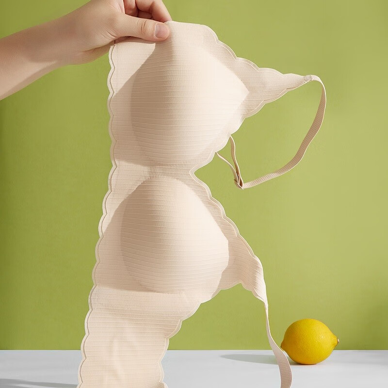 芬腾 无钢圈文胸女无痕裸感纯色性感不空杯薄款内衣文胸罩 粉肤 M