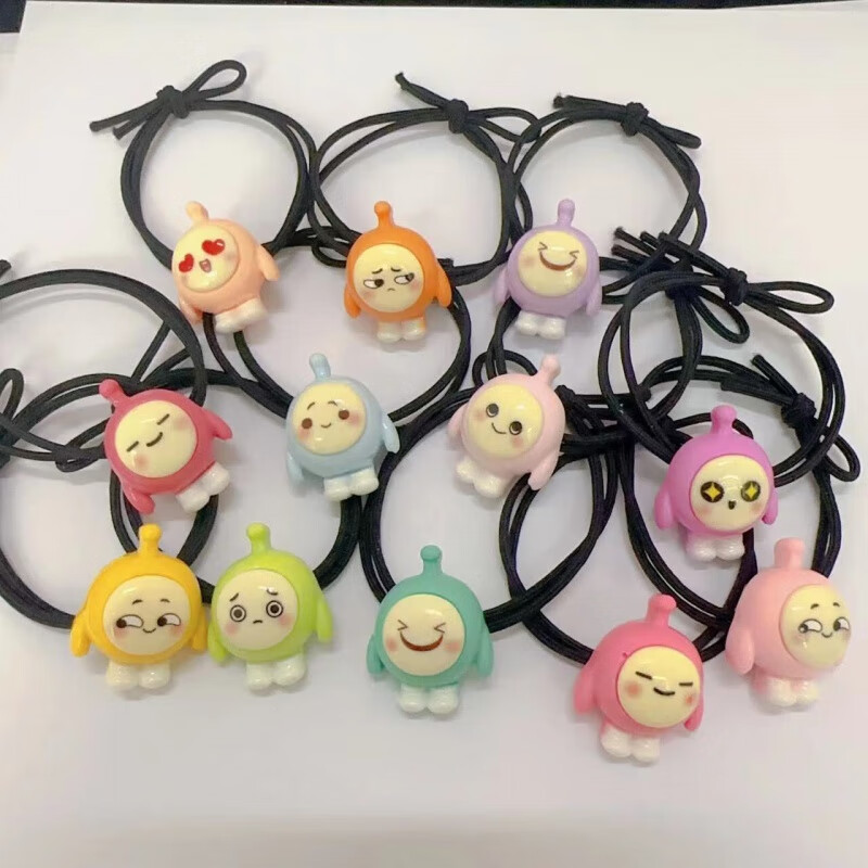 杜缇韩版奶茶色头绳兔子发圈扎头发的橡皮筋高颜值发绳头饰发饰品 蛋