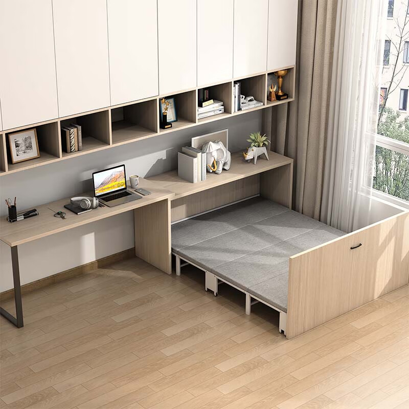 书桌书柜一体多功能小户型家用午休床 【入柜式折叠床】宽60cm-单床