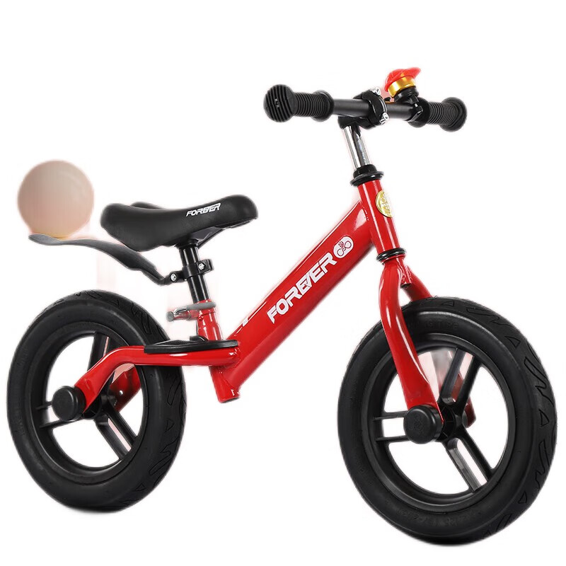 永久（FOREVER）儿童平衡车2-4-6-8岁滑步车3岁宝宝男女孩溜溜车小孩学步车 中国红【12寸充气轮】+护具+礼包