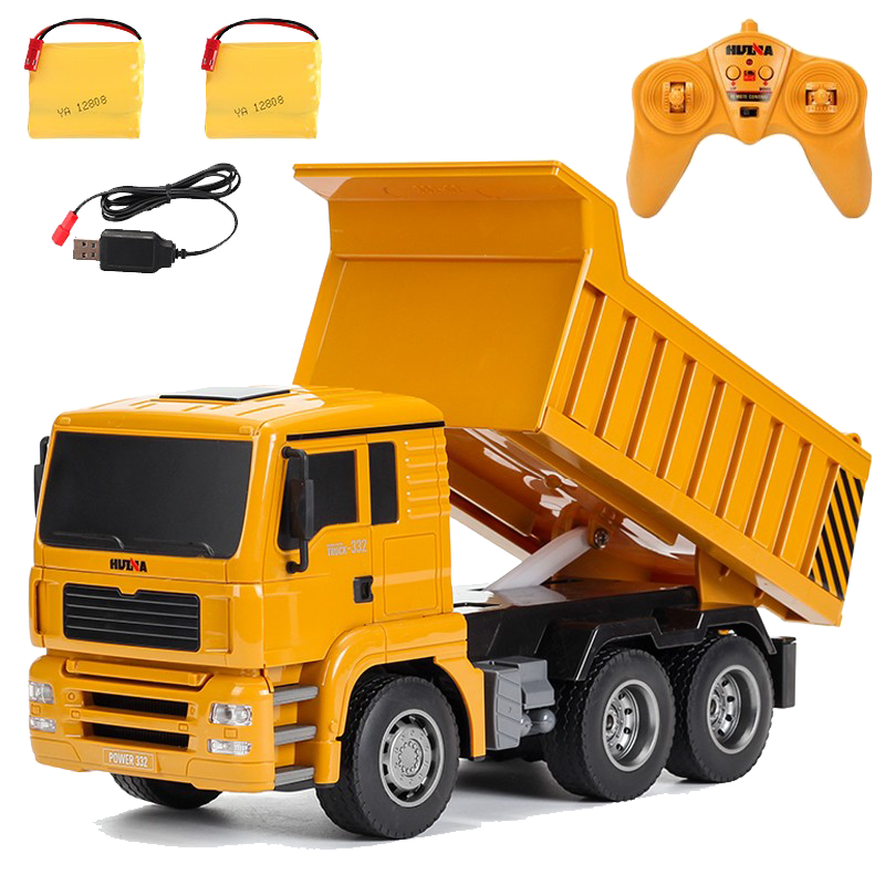 汇纳 遥控大号自卸车模型玩具大号电动工程车自卸车卡车运输车大货车