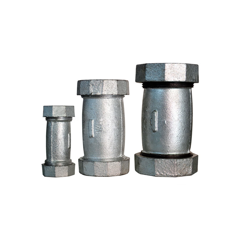 撼地 玛钢快速接头热镀锌伸缩节加厚活接dn50水管铁管抢修节