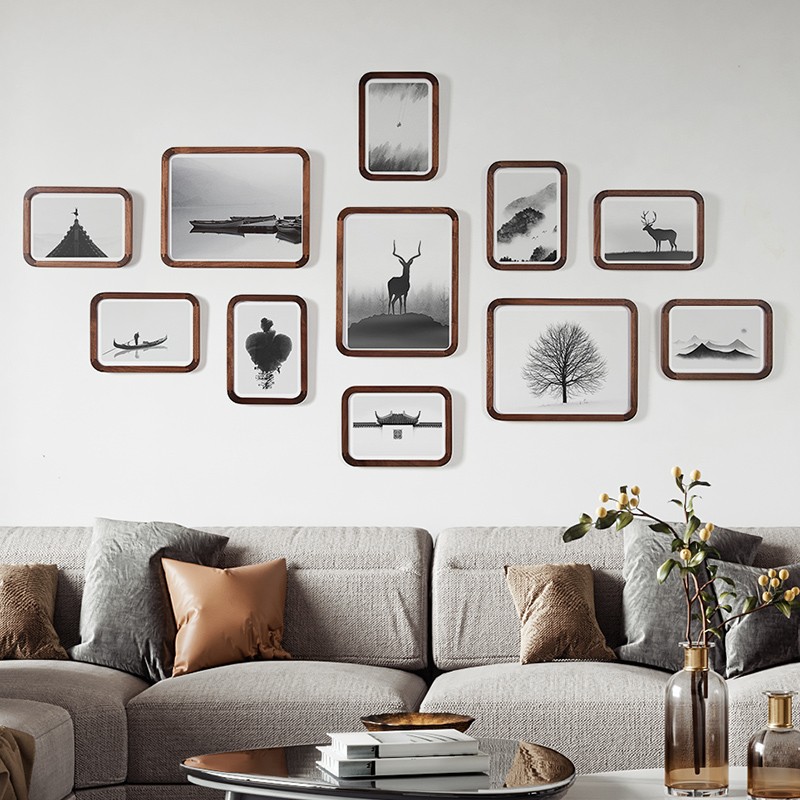 初心胡桃木相框组合