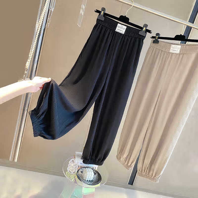 码300斤女裤子加肥加大宽松胖mm运动裤大码女裤300斤韩版宽松 黑色 xl