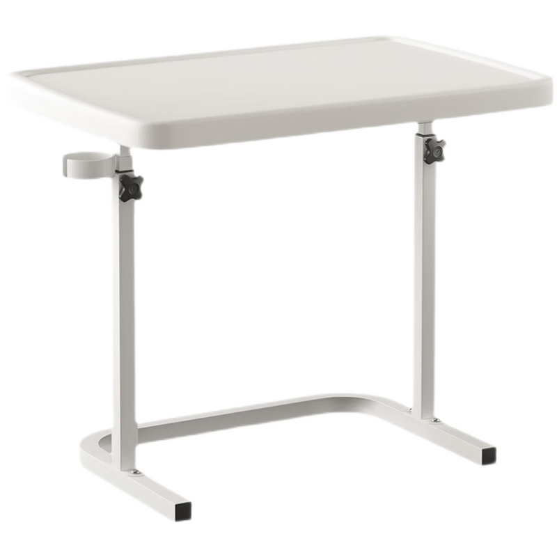 HASAYOVA 床边电脑桌可升降旋转简约家用写字桌宿舍可移动懒人桌卧室笔记本用简易落地学习小桌子 折叠款【雪山白】