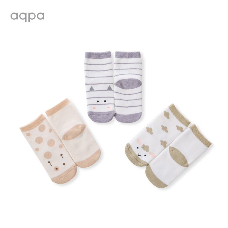 aqpa三双中筒杏色加厚保暖袜子新生儿深度剖析测评质量好不好！使用情况！