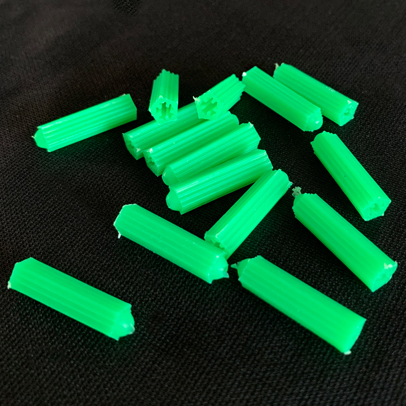 绿色膨胀管/塑料膨胀螺丝 膨胀胶塞胶粒 6mm 8mm  500 1000个/包 6mm