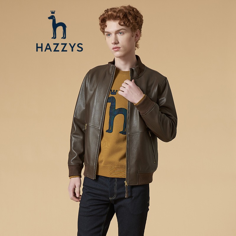 【商场同款】哈吉斯HAZZYS 秋款男士外套夹克立领羊皮皮衣男ALVZU01DU92 棕色BW 180/100A 50高性价比高么？