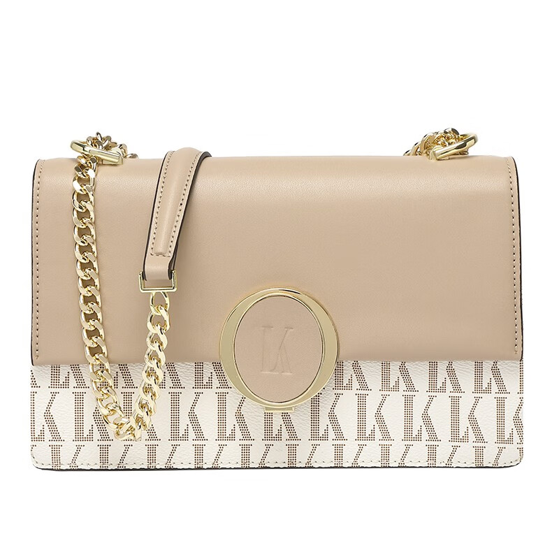 酷奇袋鼠酷奇女包轻奢品牌包包女包新款单肩包斜跨链条包生日礼物包送女友 卡其色