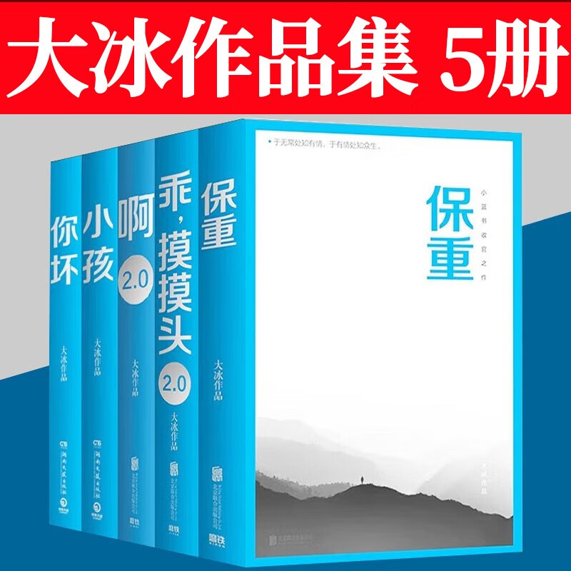 大冰作品全集全套 保重 啊2.0 小孩 你坏 乖摸摸头 大冰新书小蓝书系列 社会小说 大冰的书 大冰全集5册