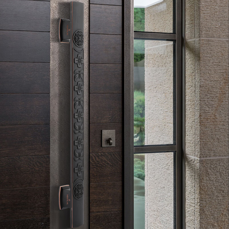 栀司玻璃门拉手中式玻璃大门拉手 加厚门大把手对装推拉有框实木门把